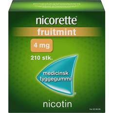 Nicorette Nikotin Håndkøbsmedicin Nicorette Fruitmint 4mg 210 stk Tyggegummi