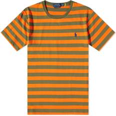 Polo Ralph Lauren Dame T-shirts Polo Ralph Lauren Orange/grøn stribet T-shirt med ikonlogo Orange/Grøn
