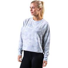 Nike Dame - Grå T-shirts Nike Rebel Dry Crew Patterned/Grey, Female, Tøj, Skjorter, Træning, blå