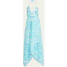 Etro Blå Kjoler Etro Dress With Tonal Paisley Pattern, Woman, Light Blue