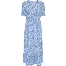 38 - Blå - Lange kjoler Only Chianti Short Sleeve Dress - Marina