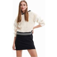 Desigual Hvid Sweatere Desigual Pullover Mehrfarbig Regular Fit für Damen