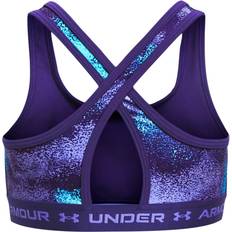 Blå - Polyester Toppe Under Armour Crossback Printed Girls Sports Bra Blue