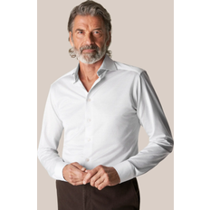 Eton Herre - Viskose Tøj Eton Off White King Knit Shirt Contemporary Fit Mand Langærmede Skjorter hos Magasin Hvid