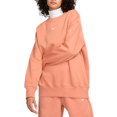 Nike Dame - L - Orange Sweatere Nike Sportswear Phoenix Fleece Oversized Crewneck Sweatshirt Women's - Amber Brown/Sail
