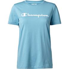 Champion Bomuld - Herre - S T-shirts & Toppe Champion Script Logo T-shirt Dame Blå