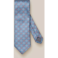 Eton Light Blue Medallion Print Silk Jacquard Tie Slips hos Magasin Blå