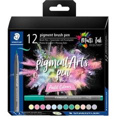 Pensler Staedtler Brush Pen Pigment Pastel 12 Stk/Ass Fjernlager, 5-6 dages levering