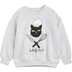 Mini Rodini Sweatshirts Mini Rodini Chef Cat Sp Sweatshirt Grey Melange-104/110