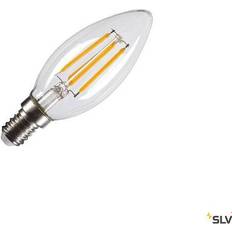 SLV LED-pærer SLV C35 E14, LED-lyskilde gennemsigtig 4,2W 2700K CRI90 320°