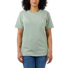 Carhartt Dame - Grøn T-shirts & Toppe Carhartt Women's Loose Fit Heavyweight Short-Sleeve Pocket T-Shirt, Jade Heather