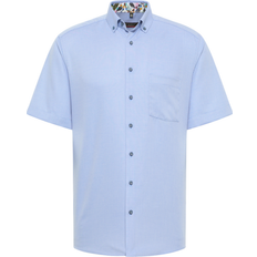 Eterna Blå - Herre - XL Skjorter Eterna Structured Short Sleeve Shirt - Blue