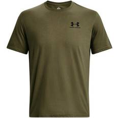 Bomuld - Grøn - Løs T-shirts Under Armour Men's Sportstyle Left Chest Short Sleeve Shirt - Marine OD Green/Black