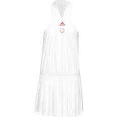 L - Ærmeløs Kjoler adidas Women's All-In-One Tennis Dress - White/Scarlet