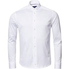 48 - Skjortekrave T-shirts Eton Slim Fit White Melangé Jersey Shirt Mand Skjorter Slim Fit Bomuld hos Magasin Hvid