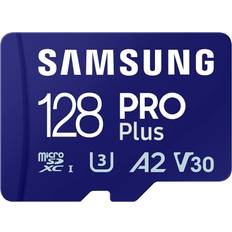 128 GB - microSDXC Hukommelseskort Samsung Pro Plus microSDXC Class 10 UHS-I U3 V30 A2 180/130MB/s 128GB +SD Adapter