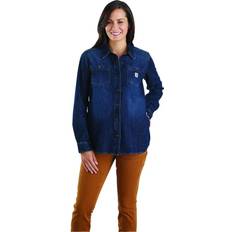 Carhartt Relaxed-Fit Midweight Denim Long-Sleeve Shirt for Ladies Zion
