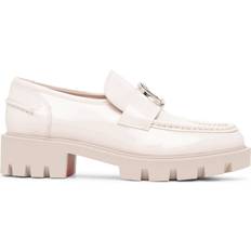 Christian Louboutin Loafers Christian Louboutin CL Moc lug flat light pink patent leather loafers