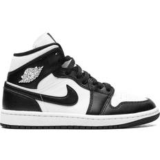 Nike 5 - Dame - Imiteret læder Sneakers Nike Air Jordan 1 Mid W - White/Black