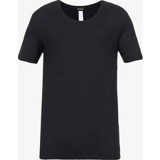 Hanro T-shirts & Toppe Hanro Mens Black Basics Stretch-cotton T-shirt