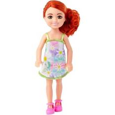 Billig Barbie Dukker & Dukkehus Barbie Chelsea and Friends Doll Floral Dress With Red Hair HNY56