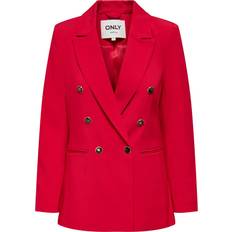 Only 48 - Polyester Blazere Only Fitted Blazer - Red/True Red