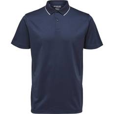 Selected Herre - M Overdele Selected Short Sleeved Coolmax Polo Shirt - Navy Blazer