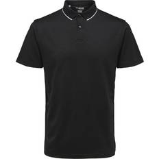 Selected Herre - M T-shirts & Toppe Selected Short Sleeved Coolmax Polo Shirt - Black