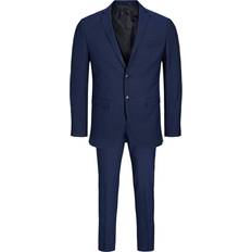 Blå - Herre - Polyester Jakkesæt Jack & Jones Solaris Super Slim Fit Suit - Blue/Medieval Blue