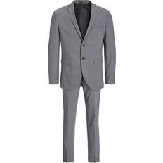 42 - Polyester Jakkesæt Jack & Jones Solaris Super Slim Fit Suit - Grey/Light Grey Melange