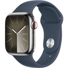 Apple Skridttæller - iPhone Smartwatches Apple Watch Series 9 Cellular 41mm Stainless Steel Case with Sport Band