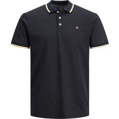 Jack & Jones Skjortekrave T-shirts & Toppe Jack & Jones Bluwin Plain Spread Collar Polo - Black
