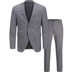 Elastan/Lycra/Spandex - Herre Jakkesæt Jack & Jones Franco Slim Fit Suit - Grey/Light Grey Melange