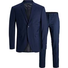 Elastan/Lycra/Spandex - Herre Jakkesæt Jack & Jones Franco Slim Fit Suit - Blue/Medieval Blue