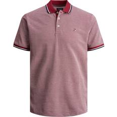 Jack & Jones Skjortekrave T-shirts & Toppe Jack & Jones Bluwin Plain Spread Collar Polo - Pink/Red Dahlia