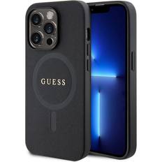 Guess Metaller Mobiltilbehør Guess iPhone 15 Pro Max Cover Saffiano MagSafe Sort