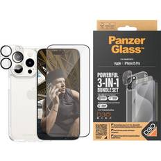 Plast Mobiletuier PanzerGlass 3-in-1 Protection Pack for iPhone 15 Pro