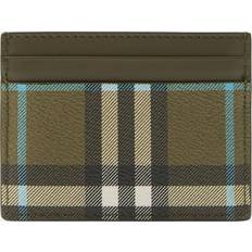 Burberry Check E-Canvas Card Holder OLIVE GREEN