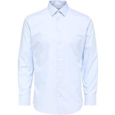Selected Herre - XL Skjorter Selected Ethan Long Sleeve Slim Fit Shirt - Light Blue
