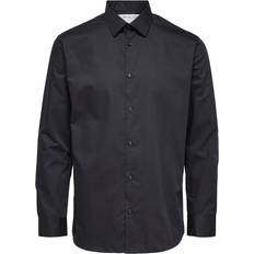 Selected Herre - XL Skjorter Selected Ethan Long Sleeve Slim Fit Shirt - Black