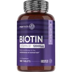Maxmedix Biotin Vitamin B7 12000 mcg 365 stk