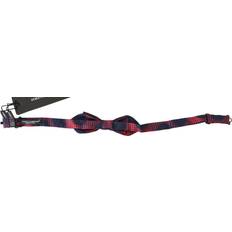 Dolce & Gabbana Red Checkered 100% Silk Adjustable Men Neck Bow Men's Tie