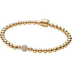 Pandora Guldbelagt Armbånd Pandora Beads & Pavé Bracelet - Gold/Transparent