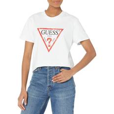 Guess Rund hals Overdele Guess Eco Triangle Logo Tee White