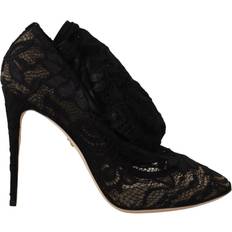 Dolce & Gabbana Undertøj Dolce & Gabbana Black Stretch Socks Taormina Lace Boots