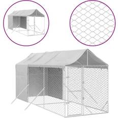vidaXL 6 2.5 m Outdoor Dog Kennel Dog House with Roof Dog Cage