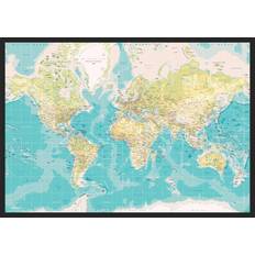 Incado Gul Brugskunst Incado Retro World Map Opslagstavle