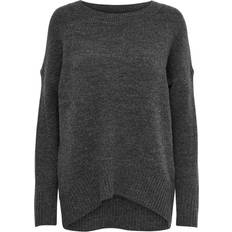 Only 38 Sweatere Only Nanjing O Neck Knitted Pullover - Grey/Dark Grey Melange