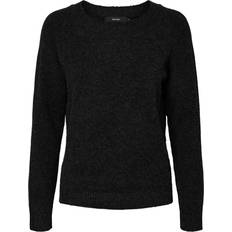 Vero Moda XXL Sweatere Vero Moda Doffy O-Neck Long Sleeved Knitted Sweater - Black