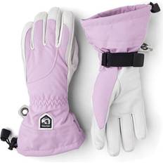 Hestra Dame - Pink Tilbehør Hestra Heli Female 5-finger Ski Gloves - Syringa/Off-White